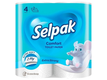 Бумага туалетная Selpak Comfort белая двухслойная (цена за упаковку 4шт)