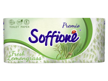 Папір туалетний Soffione "Fresh Lemongrass" тришаровий (ціна за упаковку 8 рулонів)