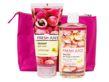 Набор косметический Fresh juice "Pink sunrise" (Пилинг для тела 200мл+Пилинг для массажа 150мл)