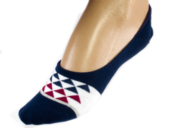 Шкарпетки-сліди жіночі тонкі без гомілки з малюнком 853, р.25 (39-40р.) (колір синій) Дюна