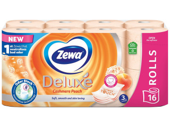 Туалетная бумага Zewa Deluxе Персик, 3х слойная (цена за упаковку 16шт)