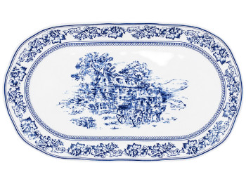 Блюдо порцелянове Heritage Toile Collection Blue, овальне, 35,5×20,5×3 см