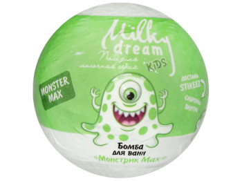 Бомбочка для ванны Milky Dream Kids Монстрик Max, с сюрпризом внутри, 100 г