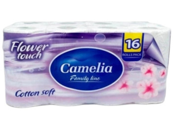 Бумага туалетная Camelia Flower Touch Магнолия, 3 слоя, 16 рулонов, 100% целлюлоза, цвет белый