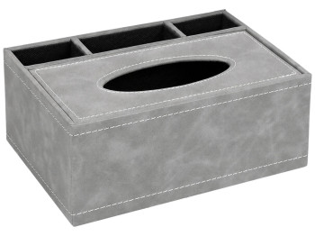 Диспенсер для серветок Black, дерево, PU, з відділеннями, 24×16×10 см