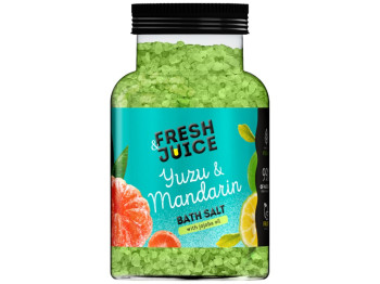 Соль для ванн Fresh Juice, Yuzu & Mandarin, с маслом жожоба и экстрактами цитрусов, 700г