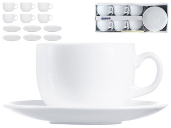 Сервіз для кави Luminarc Essense white, 90мл (ціна за набір 6шт) 0883314402674