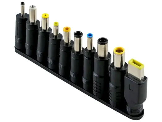 Кабель Type-C to DC PD65W 5.5х2.1 мм+10 Перехідників, 1,8м, колір чорний