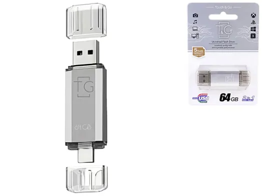 USB флеш-накопитель 3.0 T&G 64gb USB/Type C 009, цвет серебро