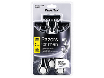 Бритви одноразові чоловічі PearlMax Razors for Men c 3 лезами, 3шт