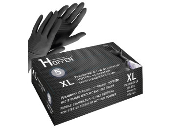 Рукавички нітрилові XL Hoffen 5.0г нестерильні текстуровані без пудри, 100шт