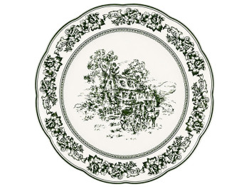 Тарілка порцелянова Heritage Toile Collection Green, кругла, 22×2,5 см