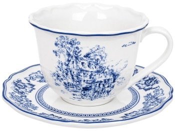 Порцелянова чашка із блюдцем Heritage Toile Collection Blue, 220 мл 15×1,5 см