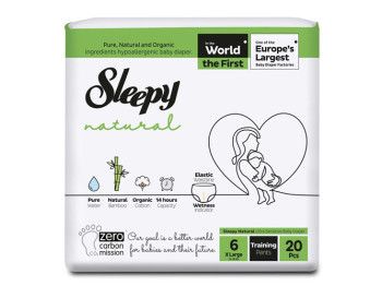 Підгузки - трусики Sleepy Natural XLarge, розмір 6 (15 - 25кг) 20шт