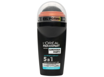 Дезодорант-антиперспірант кульковий чол. LOreal Paris Men expert "Карбоновий захист" 5в1 48г 50мл