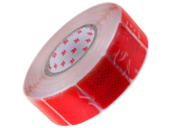 Стрічка світловідбиваюча, 5см х 25м, сигментована Red (51477)