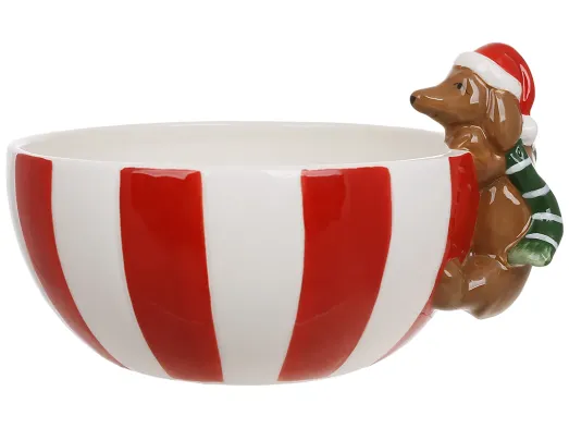 Пиалка керамическая Веселая такса 17.7*15.7*9.9см красная, Candy collection  834-908