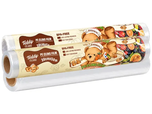 Харчова плівка поліетиленова Teddy Island для пакування продуктів, 30 см×50 м