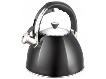 Чайник Ofenbach, з нержавіючої сталі зі свистком і ручкою soft touch, чорний, 3,2л