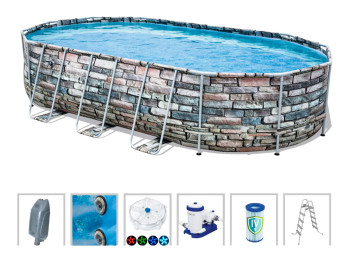 Басейн каркасний овальний Power Steel. Bestway 56719