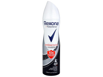 Антиперспірант аерозоль Rexona "Антибактеріальний і невидимий на чорному і білому" 48г 150мл 55832