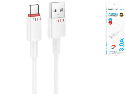 Кабель USB Borofone BX110 Type-C 3A, 1м, колір білий