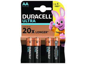 Батарейка алкалінова Duracell Ultra Power, 1.5V, AA, LR6 MX1500 (ціна за блістер 4шт)