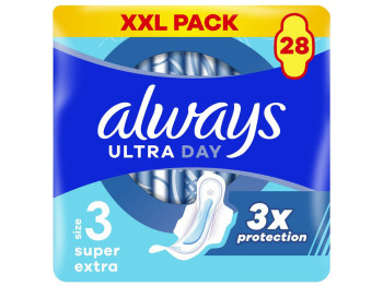Прокладки гігієнічні Always Ultra Day&amp;Night, з крильцями, розмір 3, 6 крапель, 28шт