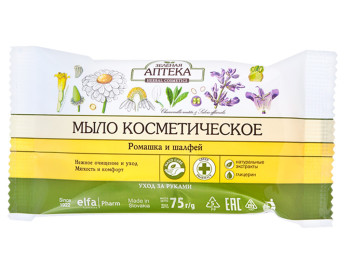 Мило тверде косметичне "Зелена Аптека" Ромашка і шавлія 75 г