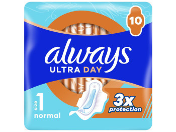 Прокладки гігієнічні Always Ultra Day Normal, з ароматом, 4 краплі, розмір 1, 10шт