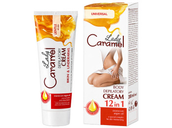 Крем для депіляції Caramel, 12в1, з вітаміном Е, пантенолом та гідролізованим шовком, 200мл
