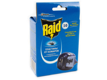 Електрофумігатор Raid+платівки від комарів 10шт 
