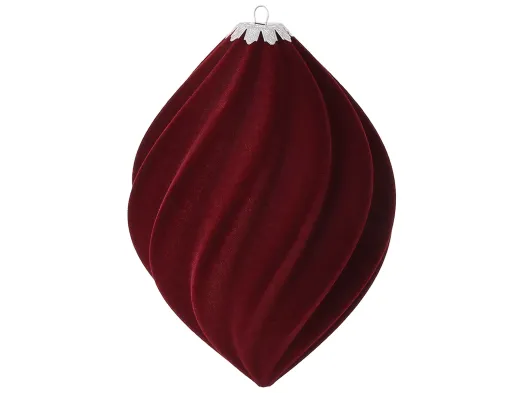 Украшение елочное Velvet Glow с флоковым покрытием бордовое, 12,5×20 см