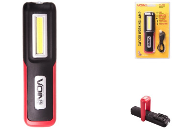 Переносна лампа Voin, 3W-COB+3W XPE, АКБ1200mAh, магніт, індикатор заряду, 15х4х2см (VL-99)