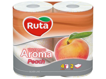 Папір туалетний Ruta Персик, 2х шаровий, 4шт