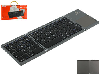 Клавиатура беспроводная складная JEQANG JB-830 Foldable Bluetooth with touchpad Цвет Cерый