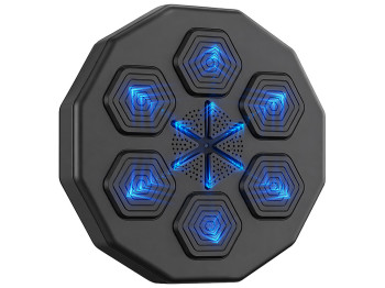 Тренажер боксерский музыкальный, настенный, ABS пластик, LED подсветка, Bluetooth, 35см, цвет черный