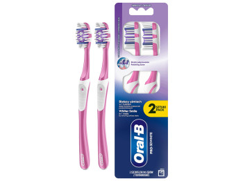 Щітка зубна Oral-B Pro-Expert 3D White, середня жорсткість, пластик, нейлон, 2шт