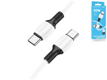 Кабель USB Borofone BX84 60W (20V/3A) Type-C to Type-C, Білий