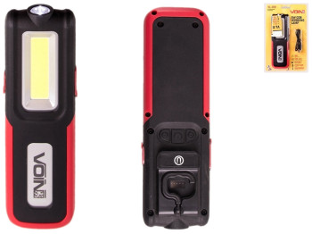 Переносна лампа Voin, 5W-COB+3W XPE, Power Bank 2000mAh, магніт, індикатор заряду, 15х4х3см (VL-109)