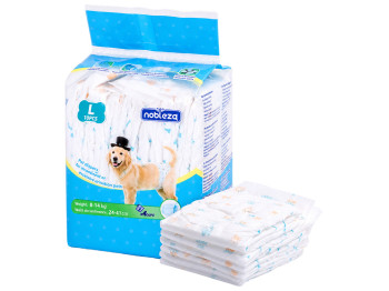 Подгузники для собак Nobleza, для кобелей, размер L, 65×20см, 8-14 кг, 10шт, (цена за упаковку)