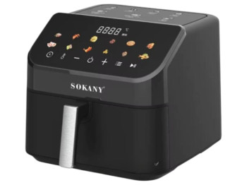 Аерофритюрниця Sokany, 2000Вт, сенсорне управління, 12 програм, 9,5л, колір чорний