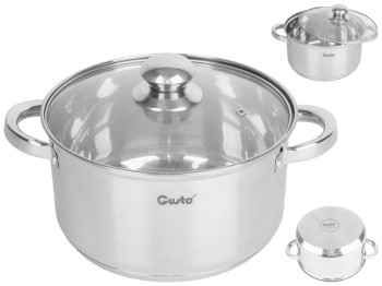 Каструля з кришкою GUSTO Nuovo капсульне дно, нержавіюча сталь 4,7л D22см GT-1500-22