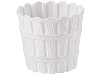 Горщик для квітів Violet House Bamboo White, з внутрішнім зливом, білий, 7 л