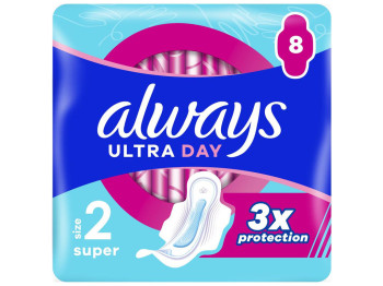 Прокладки гігієнічні Always Ultra Super Plus, з ароматом, 5 крапель, розмір 2, 8шт