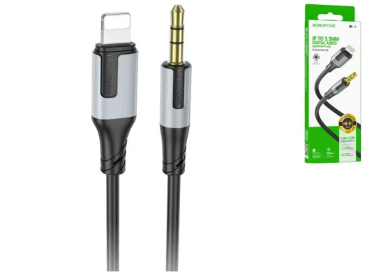 Кабель Aux Borofone BL19 Lightning, 1м, колір чорний