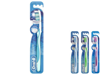 Щетка зубная Oral-B 3D White, средняя жесткость, пластик, нейлон (цена за 1шт)