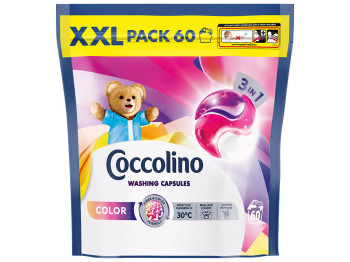 Гелеві капсули для прання кольорової білизни Coccolino Care Color 3 в 1, 60 шт