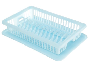 Сушилка для посуды R plastic, голубая, 1 ярус, 43x29x8см, 20103