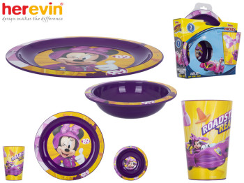 Набор посуды детской пластиковой Herevin "Disney Minnie" 3 предмета (стакан, тарелка, супник) 14969
